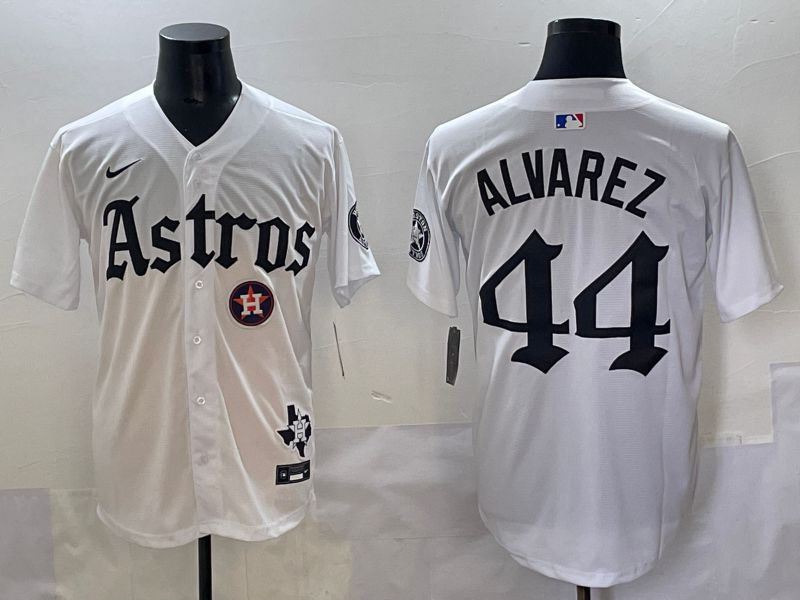 Men 2025 Houston Astros #44 Alvarez White Five generations Joint Name Nike MLB Jersey style 11
